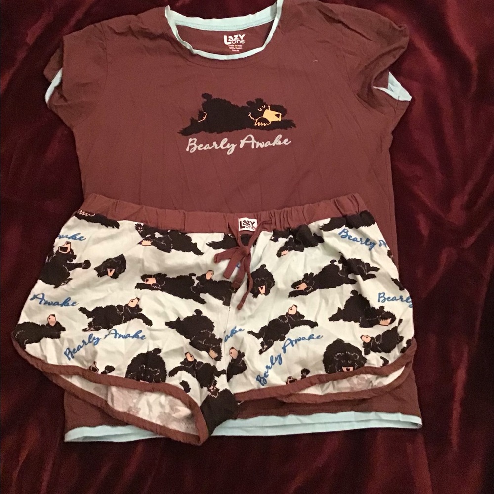 Lazy one Bear pajama set